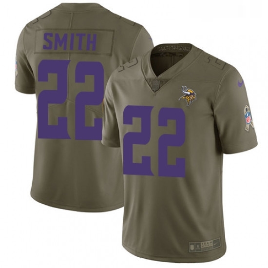 Mens Nike Minnesota Vikings 22 Harrison Smith Limited Olive 2017 Salute to Service NFL Jersey Mens Nike Minnesota Vikings 22 Harrison Smith Limited Olive 2017 Salute to Service NFL Jersey