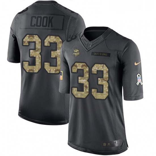 Mens Nike Minnesota Vikings 33 Dalvin Cook Limited Black 2016 Salute to Service NFL Jersey Mens Nike Minnesota Vikings 33 Dalvin Cook Limited Black 2016 Salute to Service NFL Jersey