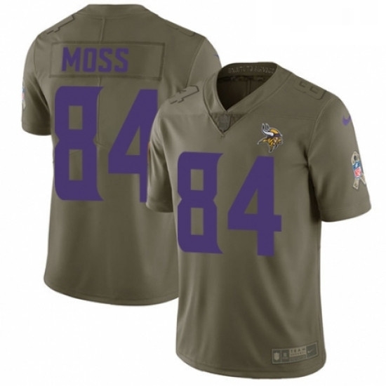 Mens Nike Minnesota Vikings 84 Randy Moss Limited Olive 2017 Salute to Service NFL Jersey Mens Nike Minnesota Vikings 84 Randy Moss Limited Olive 2017 Salute to Service NFL Jersey