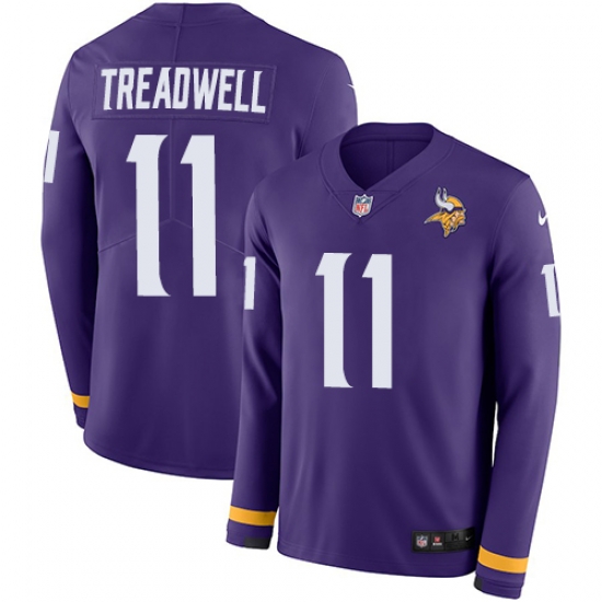 Nike Vikings #11 Laquon Treadwell Purple Team Color Men Stitched NFL Limited Therma Long Sleeve Jersey Nike Vikings #11 Laquon Treadwell Purple Team Color Men Stitched NFL Limited Therma Long Sleeve Jersey
