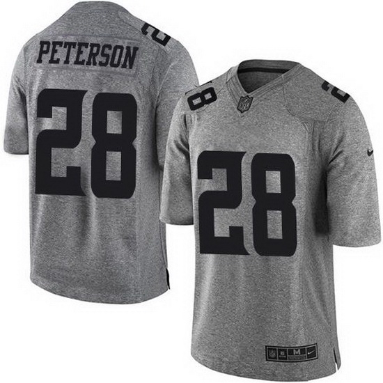 Nike Vikings #28 Adrian Peterson Gray Mens Stitched NFL Limited Gridiron Gray Jersey Nike Vikings #28 Adrian Peterson Gray Mens Stitched NFL Limited Gridiron Gray Jersey