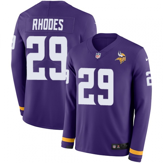 Nike Vikings #29 Xavier Rhodes Purple Team Color Men Stitched NFL Limited Therma Long Sleeve Jersey Nike Vikings #29 Xavier Rhodes Purple Team Color Men Stitched NFL Limited Therma Long Sleeve Jersey