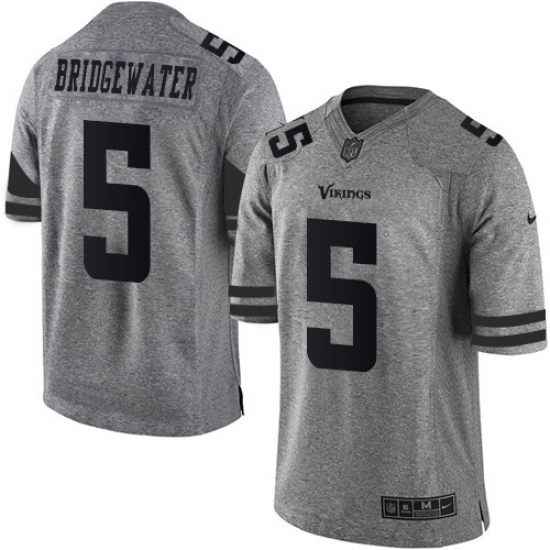 Nike Vikings #5 Teddy Bridgewater Gray Mens Stitched NFL Limited Gridiron Gray Jersey Nike Vikings #5 Teddy Bridgewater Gray Mens Stitched NFL Limited Gridiron Gray Jersey