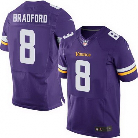 Nike Vikings #8 Sam Bradford Purple Team Color Men Stitched NFL Elite Jersey Nike Vikings #8 Sam Bradford Purple Team Color Men Stitched NFL Elite Jersey