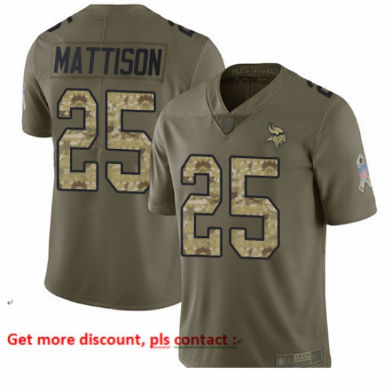 Vikings 25 Alexander Mattison Olive Camo Men Stitched Football Limited 2017 Salute To Service Jersey Vikings 25 Alexander Mattison Olive Camo Men Stitched Football Limited 2017 Salute To Service Jersey