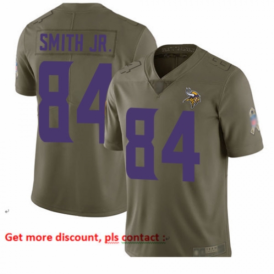 Vikings 84 Irv Smith Jr Olive Men Stitched Football Limited 2017 Salute To Service Jersey Vikings 84 Irv Smith Jr Olive Men Stitched Football Limited 2017 Salute To Service Jersey