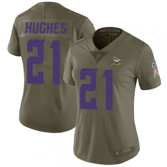 Nike Vikings #21 Mike Hughes Olive Womens Stitched NFL Limited 2017 Salute to Service Jersey Nike Vikings #21 Mike Hughes Olive Womens Stitched NFL Limited 2017 Salute to Service Jersey
