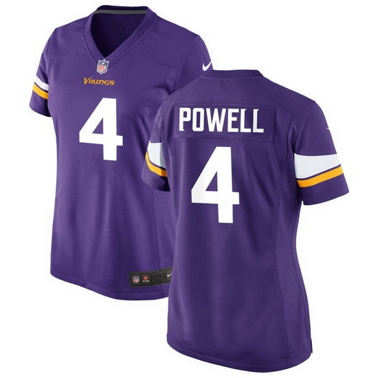 Women Minnesota Vikings 4 Brandon Powell Purple Vapor Untouchable Stitched Jersey Women Minnesota Vikings 4 Brandon Powell Purple Vapor Untouchable Stitched Jersey