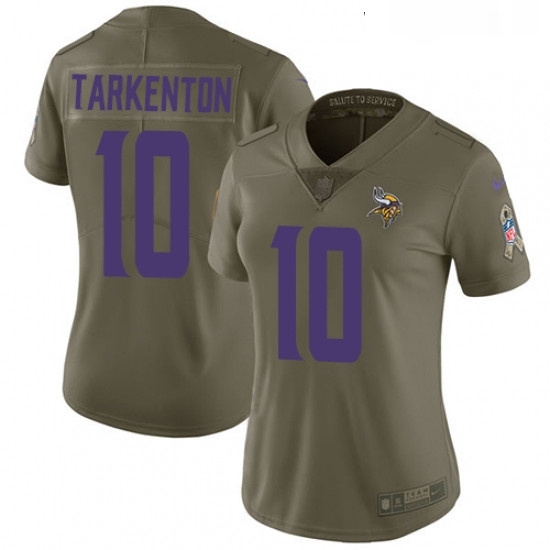 Womens Nike Minnesota Vikings 10 Fran Tarkenton Limited Olive 2017 Salute to Service NFL Jersey Womens Nike Minnesota Vikings 10 Fran Tarkenton Limited Olive 2017 Salute to Service NFL Jersey