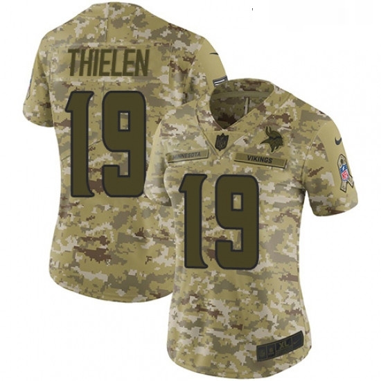 Womens Nike Minnesota Vikings 19 Adam Thielen Limited Camo 2018 Salute to Service NFL Jersey Womens Nike Minnesota Vikings 19 Adam Thielen Limited Camo 2018 Salute to Service NFL Jersey