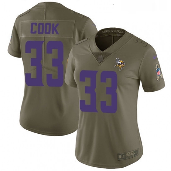 Womens Nike Minnesota Vikings 33 Dalvin Cook Limited Olive 2017 Salute to Service NFL Jersey Womens Nike Minnesota Vikings 33 Dalvin Cook Limited Olive 2017 Salute to Service NFL Jersey