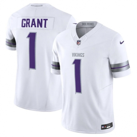 Youth Minnesota Vikings 1 Bud Grant White F U S E Winter Warrior Limited Stitched Jersey Youth Minnesota Vikings 1 Bud Grant White F U S E Winter Warrior Limited Stitched Jersey