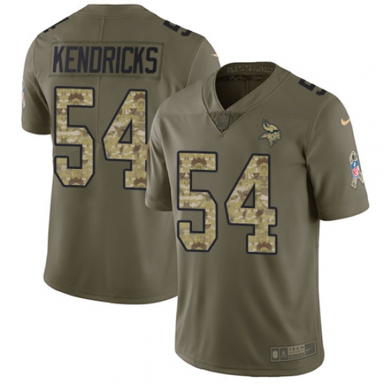 Youth Nike Vikings #54 Eric Kendricks Olive Camo Stitched NFL Limited 2017 Salute to Service Jersey Youth Nike Vikings #54 Eric Kendricks Olive Camo Stitched NFL Limited 2017 Salute to Service Jersey