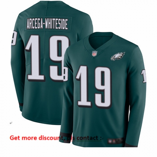 Eagles 19 JJ Arcega Whiteside Midnight Green Team Color Men Stitched Football Limited Therma Long Sleeve Jersey Eagles 19 JJ Arcega Whiteside Midnight Green Team Color Men Stitched Football Limited Therma Long Sleeve Jersey