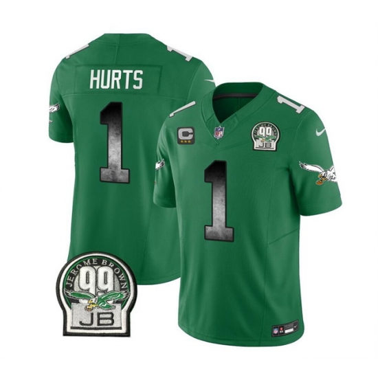 Men Philadelphia Eagles 1 Jalen Hurts Green 2023 F U S E With 3 Star C Patch Throwback Vapor Untouchable Limited Stitched Football Jersey Men Philadelphia Eagles 1 Jalen Hurts Green 2023 F U S E With 3 Star C Patch Throwback Vapor Untouchable Limited Stitched Football Jersey
