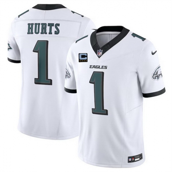 Men Philadelphia Eagles 1 Jalen Hurts White F U S E With 4 Star C Patch Vapor Untouchable Limited Stitched Football Jersey Men Philadelphia Eagles 1 Jalen Hurts White F U S E With 4 Star C Patch Vapor Untouchable Limited Stitched Football Jersey