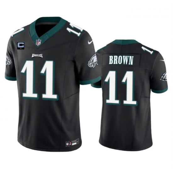 Men Philadelphia Eagles 11 A J Brown Black 2023 F U S E With 4 Star C Patch Vapor Untouchable Limited Stitched Football Jersey Men Philadelphia Eagles 11 A J Brown Black 2023 F U S E With 4 Star C Patch Vapor Untouchable Limited Stitched Football Jersey