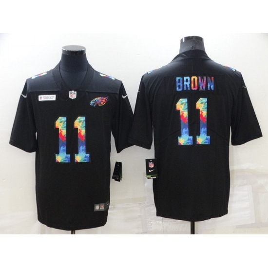 Men Philadelphia Eagles 11 A J Brown Black Crucial Catch Limited Stitched Jerse Men Philadelphia Eagles 11 A J Brown Black Crucial Catch Limited Stitched Jerse