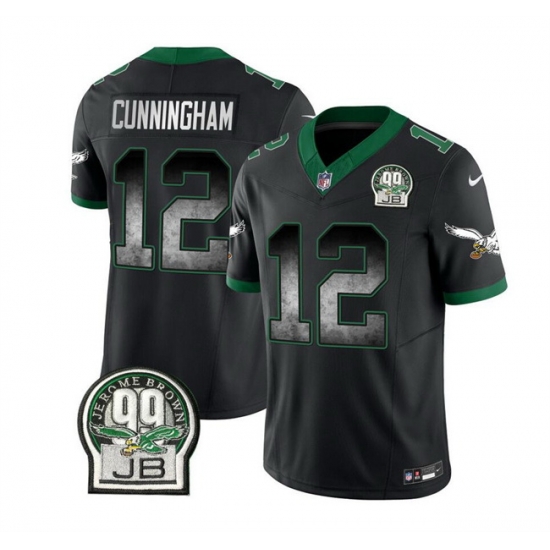 Men Philadelphia Eagles 12 Randall Cunningham Black 2023 F U S E Throwback Vapor Untouchable Limited Stitched Football Jersey Men Philadelphia Eagles 12 Randall Cunningham Black 2023 F U S E Throwback Vapor Untouchable Limited Stitched Football Jersey