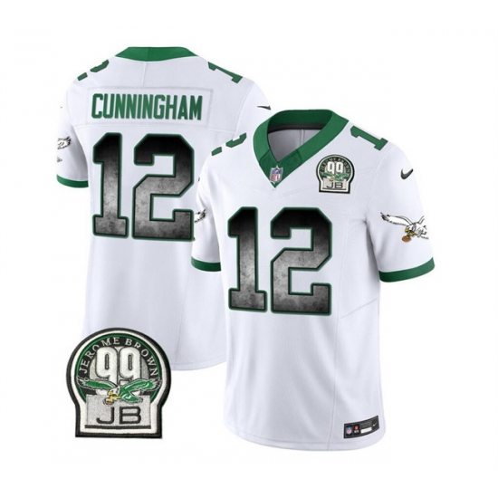 Men Philadelphia Eagles 12 Randall Cunningham White 2023 F U S E Throwback Vapor Untouchable Limited Stitched Football Jersey Men Philadelphia Eagles 12 Randall Cunningham White 2023 F U S E Throwback Vapor Untouchable Limited Stitched Football Jersey
