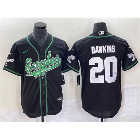Men Philadelphia Eagles 20 Brian Dawkins Black Cool Base Stitched Baseball Jersey Men Philadelphia Eagles 20 Brian Dawkins Black Cool Base Stitched Baseball Jersey