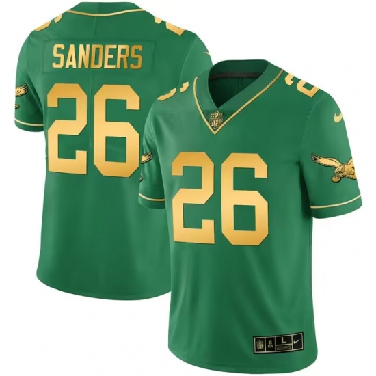 Men Philadelphia Eagles 26 Miles Sanders Green gold Vapor Untouchable Limited Stitched Football Jersey Men Philadelphia Eagles 26 Miles Sanders Green gold Vapor Untouchable Limited Stitched Football Jersey