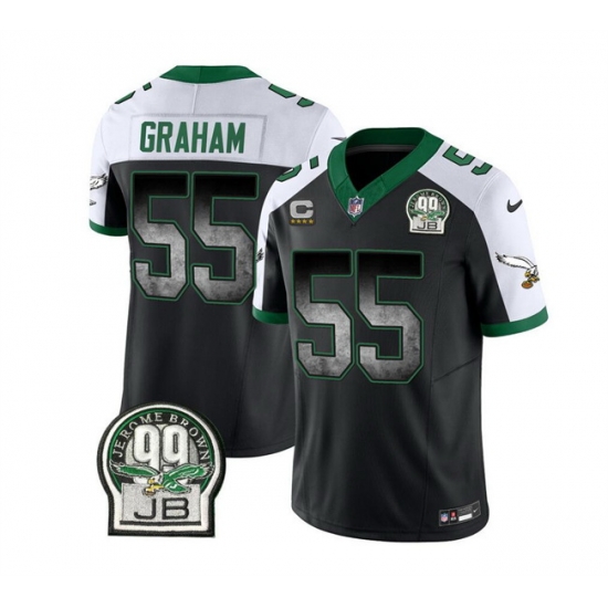 Men Philadelphia Eagles 55 Brandon Graham Black White 2023 F U S E With 4 Star C Patch Throwback Vapor Untouchable Limited Stitched Football Jersey Men Philadelphia Eagles 55 Brandon Graham Black White 2023 F U S E With 4 Star C Patch Throwback Vapor Untouchable Limited Stitched Football Jersey