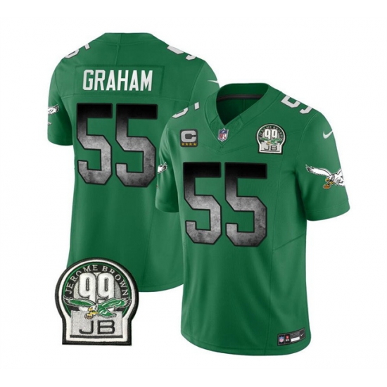 Men Philadelphia Eagles 55 Brandon Graham Green 2023 F U S E With 4 Star C Patch Throwback Vapor Untouchable Limited Stitched Football Jersey Men Philadelphia Eagles 55 Brandon Graham Green 2023 F U S E With 4 Star C Patch Throwback Vapor Untouchable Limited Stitched Football Jersey