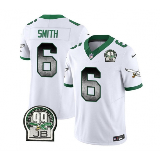 Men Philadelphia Eagles 6 DeVonta Smith White 2023 F U S E Throwback Vapor Untouchable Limited Stitched Football Jersey Men Philadelphia Eagles 6 DeVonta Smith White 2023 F U S E Throwback Vapor Untouchable Limited Stitched Football Jersey