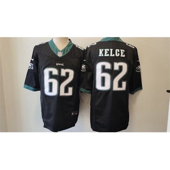 Men Philadelphia Eagles 62 Jason Kelce Black 2023 F U S E Vapor Untouchable Limited Stitched Football Jersey Men Philadelphia Eagles 62 Jason Kelce Black 2023 F U S E Vapor Untouchable Limited Stitched Football Jersey