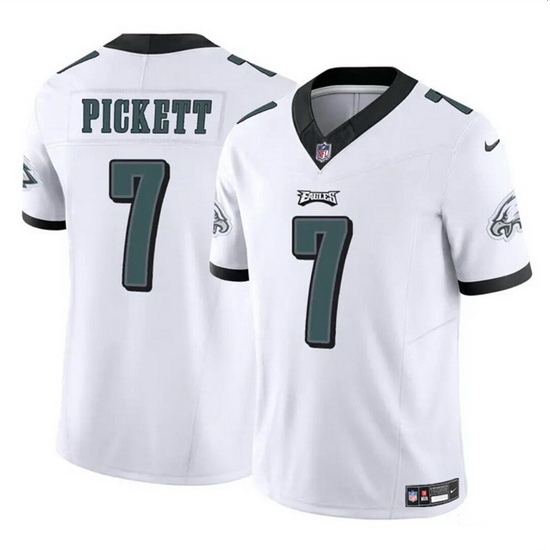 Men Philadelphia Eagles 7 Kenny Pickett White 2023 F U S E Vapor Untouchable Limited Stitched Football Jersey Men Philadelphia Eagles 7 Kenny Pickett White 2023 F U S E Vapor Untouchable Limited Stitched Football Jersey