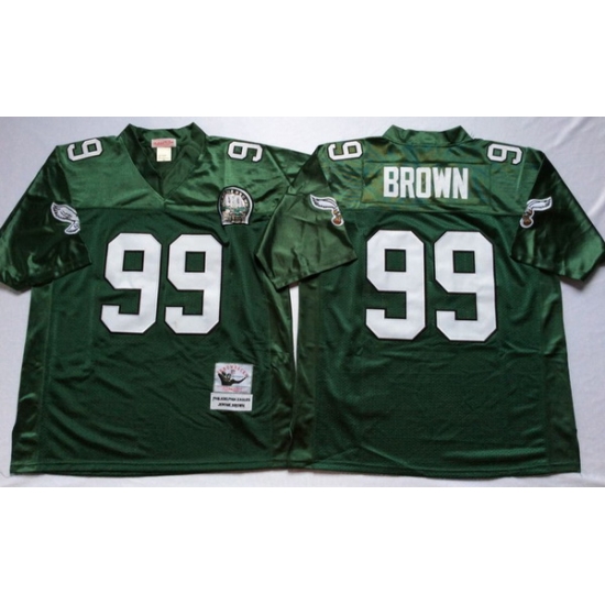 Men Philadelphia Eagles 99 Jerome Brown Green M&N Throwback Jersey Men Philadelphia Eagles 99 Jerome Brown Green M&N Throwback Jersey
