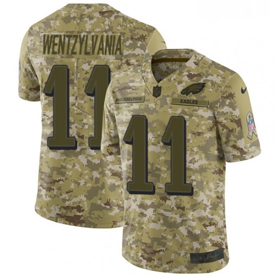 Mens Nike Philadelphia Eagles 11 Carson Wentz Camo Wentzylvania Limited 2018 Salute to Service NFL Jersey Mens Nike Philadelphia Eagles 11 Carson Wentz Camo Wentzylvania Limited 2018 Salute to Service NFL Jersey
