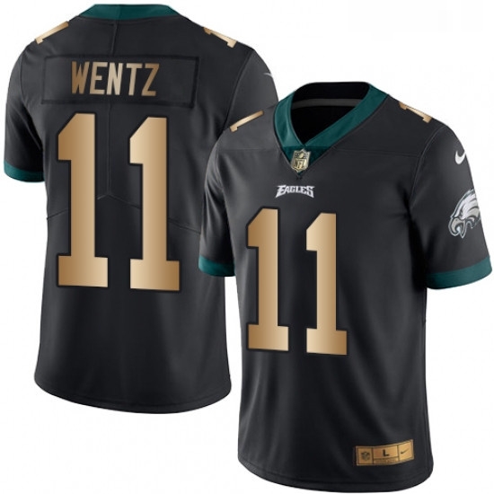 Mens Nike Philadelphia Eagles 11 Carson Wentz Limited BlackGold Rush NFL Jersey Mens Nike Philadelphia Eagles 11 Carson Wentz Limited BlackGold Rush NFL Jersey