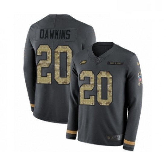 Mens Nike Philadelphia Eagles 20 Brian Dawkins Limited Black Salute to Service Therma Long Sleeve NFL Jersey Mens Nike Philadelphia Eagles 20 Brian Dawkins Limited Black Salute to Service Therma Long Sleeve NFL Jersey