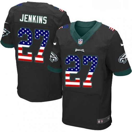 Mens Nike Philadelphia Eagles 27 Malcolm Jenkins Elite Black Alternate USA Flag Fashion NFL Jersey Mens Nike Philadelphia Eagles 27 Malcolm Jenkins Elite Black Alternate USA Flag Fashion NFL Jersey