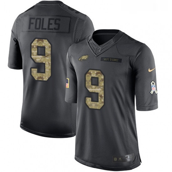 Mens Nike Philadelphia Eagles 9 Nick Foles Limited Black 2016 Salute to Service NFL Jersey Mens Nike Philadelphia Eagles 9 Nick Foles Limited Black 2016 Salute to Service NFL Jersey