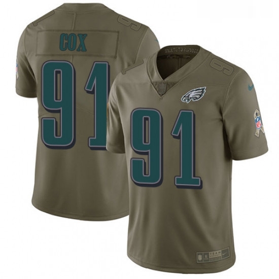 Mens Nike Philadelphia Eagles 91 Fletcher Cox Limited Olive 2017 Salute to Service NFL Jersey Mens Nike Philadelphia Eagles 91 Fletcher Cox Limited Olive 2017 Salute to Service NFL Jersey