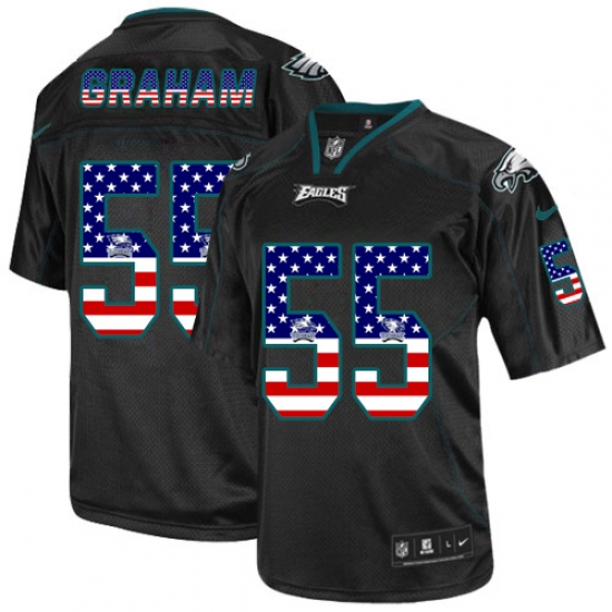 Nike Eagles #55 Brandon Graham Black Mens Stitched NFL Elite USA Flag Fashion Jersey Nike Eagles #55 Brandon Graham Black Mens Stitched NFL Elite USA Flag Fashion Jersey