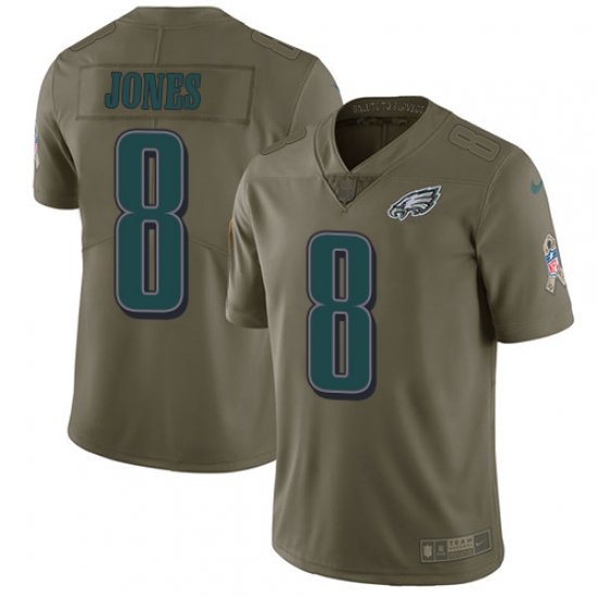 Nike Eagles #8 Donnie Jones Olive Mens Stitched NFL Limited 2017 Salute To Service Jersey Nike Eagles #8 Donnie Jones Olive Mens Stitched NFL Limited 2017 Salute To Service Jersey