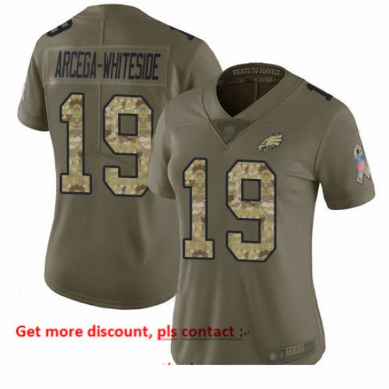 Eagles 19 JJ Arcega Whiteside Olive Camo Women Stitched Football Limited 2017 Salute to Service Jersey Eagles 19 JJ Arcega Whiteside Olive Camo Women Stitched Football Limited 2017 Salute to Service Jersey