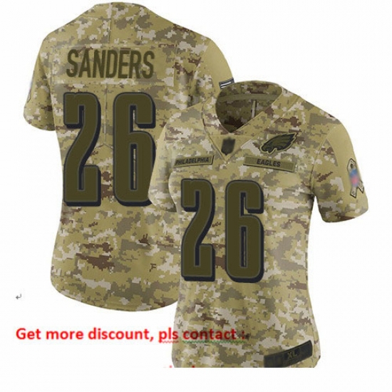Eagles 26 Miles Sanders Camo Women Stitched Football Limited 2018 Salute to Service Jersey Eagles 26 Miles Sanders Camo Women Stitched Football Limited 2018 Salute to Service Jersey