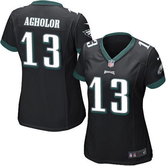 Nike Eagles #13 Nelson Agholor Black Alternate Womens Stitched NFL New Elite Jersey Nike Eagles #13 Nelson Agholor Black Alternate Womens Stitched NFL New Elite Jersey