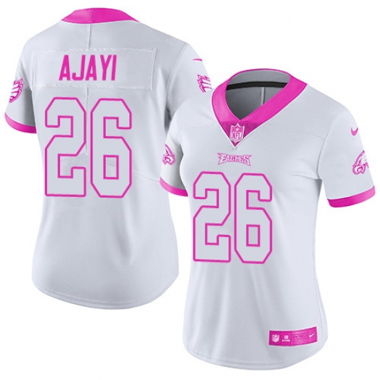 Nike Eagles #26 Jay Ajayi White Pink Womens Stitched NFL Limited Rush Fashion Jersey Nike Eagles #26 Jay Ajayi White Pink Womens Stitched NFL Limited Rush Fashion Jersey