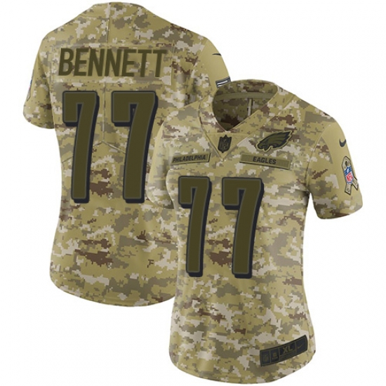 Nike Eagles #77 Michael Bennett Camo Women Stitched NFL Limited 2018 Salute to Service Jersey Nike Eagles #77 Michael Bennett Camo Women Stitched NFL Limited 2018 Salute to Service Jersey