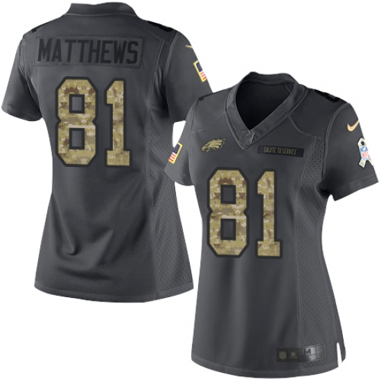 Nike Eagles #81 Jordan Matthews Black Womens Stitched NFL Limited 2016 Salute to Service Jersey Nike Eagles #81 Jordan Matthews Black Womens Stitched NFL Limited 2016 Salute to Service Jersey