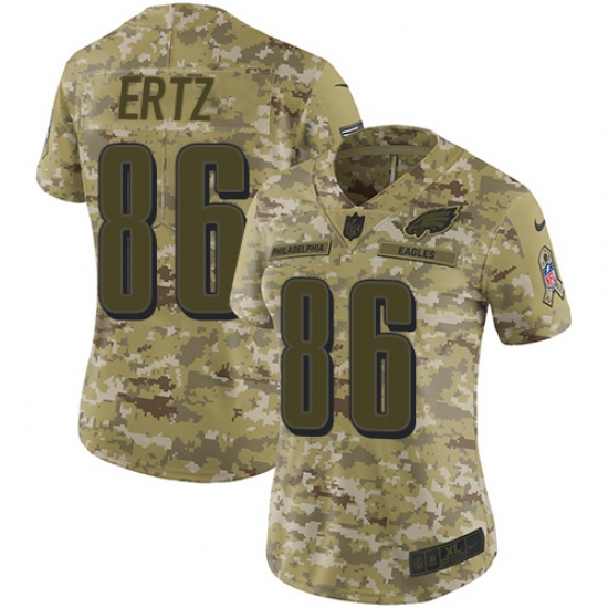 Nike Eagles #86 Zach Ertz Camo Women Stitched NFL Limited 2018 Salute to Service Jersey Nike Eagles #86 Zach Ertz Camo Women Stitched NFL Limited 2018 Salute to Service Jersey