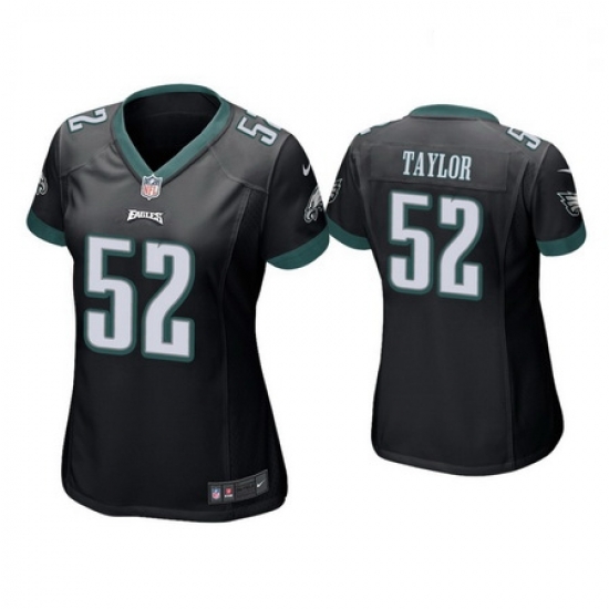 Women Nike Eagles 52 Davion Taylor Black Vapor Limited NFL Stitched Jersey Women Nike Eagles 52 Davion Taylor Black Vapor Limited NFL Stitched Jersey