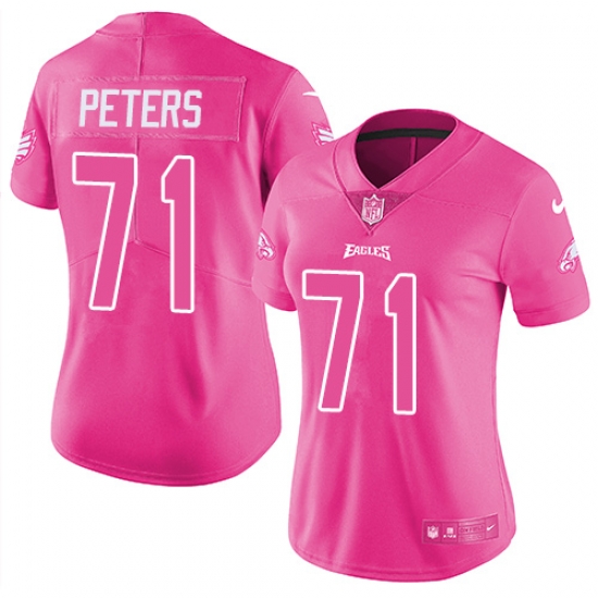 Womens Nike Eagles #71 Jason Peters Pink Stitched NFL Limited Rush Fashion Jersey Womens Nike Eagles #71 Jason Peters Pink Stitched NFL Limited Rush Fashion Jersey