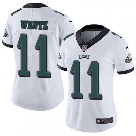 Womens Nike Philadelphia Eagles 11 Carson Wentz White Vapor Untouchable Limited Player NFL Jersey Womens Nike Philadelphia Eagles 11 Carson Wentz White Vapor Untouchable Limited Player NFL Jersey